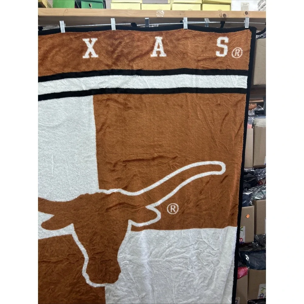 TEXAS LONGHORNS TWIN Throw SIZE ACRYLIC 60X78‎ BLANKET Hook Em Horns!